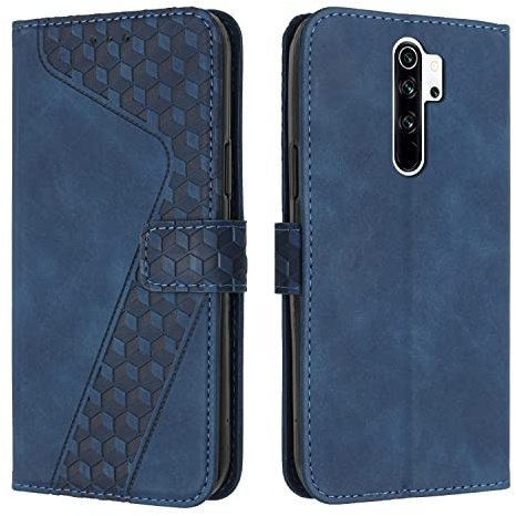 OKZone Cover per Xiaomi Redmi Note 8 Pro, Custodia in PU Pelle per Xiaomi Redmi Note 8 Pro, Custodia a Libro Folio Portafoglio con Chiusura Magnetica e Slot per Carte Wallet Case Flip Cover (Blu)