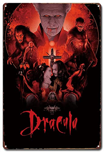 Bram Stoker's Dracula 90er Jahre Horror-Film-Poster Vintage Dracula Metallschilder Retro Wandschild Dekoration Wandkunst Bar/Schlafzimmer/Wohnzimmer Dekor, 20 x 30 cm