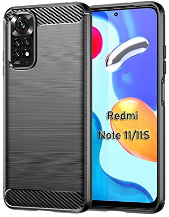 betterfon Carbon Handyhülle kompatibel mit Xiaomi Redmi Note 11 | Smartphone Case aus TPU-Silikon | Schwarz