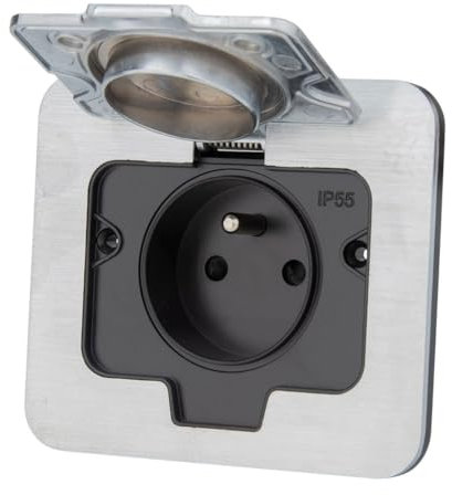 Protec - Prise de sol étanche Initale IP55 16A 2P+T - Métal brossé