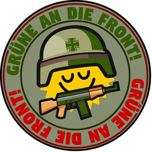 Sammys Shirt Store Grüne an die Front Kriegstreiber Vinyl-Aufkleber Sticker für Auto wetterfest 10cm
