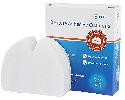120Pcs/4 Sac Coussin Adhésif pour Prothèses Dentaires sans Zinc Coussin Adhésif Prothèses Dentaires Durable, Supérieur/Inférieur (Supérieur)
