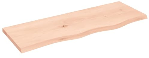 vidaXL Comptoir de Salle de Bain, Dessus d'Armoire avec Bord Vivant, Plan de Travail de Toilette, 80x30x2 cm Bois Massif Non Traité