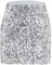 Durio Pailettenrock Für Damen Glitzer Rock Kurz Damen Sexy Midi Skirt Hüftrock mit Elastische Taille Party Rave Outfit Silber S