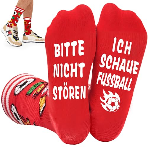Geschenke für Männer Fußball Socken mit Spruch Bitte Nicht Stören Ich Schaue Fussball Socken Valentinstag Geburtstag Geschenk für ihn Weihnachtsgeschenke für Männer Teenager Jungen Fussballfan Lustig