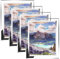 Cinnani Cadre Photo en Verre 20 x 25cm, Lot de 4 Cadre Photo Mural Moderne Argenté, Vertical ou Suspendu, Transparent Plexiglas Deco Photo pour Les Mariages, Les Maisons, Les Studios