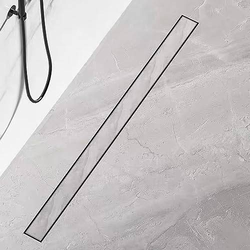 Duschrinne 70 cm, Edelstahl Ablaufrinne Komplettset Extra flache befliesbare Duschrinne mit Haarsieb und Geruchsstop