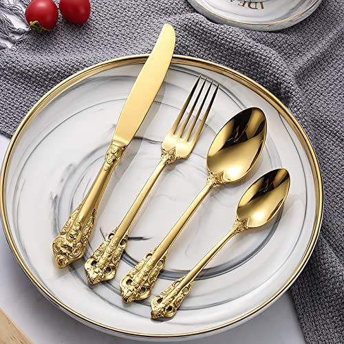 AVSWCIIS Set Posate, Servizio Posate per 18 Persone, 72 Pezzi. Set di posate di lusso, set di posate lucidate a specchio, eleganti posate da tavola per cene domestiche/importanti Q6