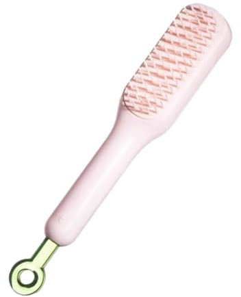 1 Pcs Cleaning Hair Brush Anti Self Static Hair Comb Soft Hair Comb Massage Comb Easy Clean Hair Brush for All Hair Types(Pink)