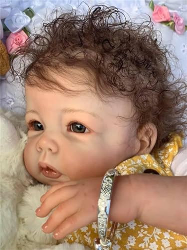 Anano Reborn Baby Mädchen Süß 50cm Realistische Echte Babypuppe Lebensechte Babypuppen Newborn Baby Puppe Wie Echtes Babys Mit Gelbem Kleid & Armband Geschenk Für Kinder 3+