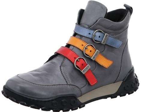 Gemini Damen Stiefelette sportlicher Boot DREI Riemen mit Schnalle 033568-02, Größe:37 EU, Farbe:Grau