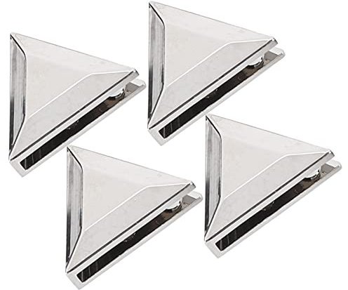 4 Sets Dreieck-Nähknöpfe, Metall-Dreiecksknöpfe, Nieten, Dekorative Knöpfe mit Schraubverschluss, Lederwaren-Zubehör, Geschenke für Heimwerker (Silber B01-51-52062)