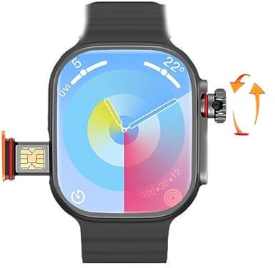 XINDADA Original Smartwatch Ultra 3 AI Android 4G Watch Rotate 180 Degree Camera 2MP GPS WiFi Chatpgpt Downlaod App Short Video VS S9 (2+32GB,Black)