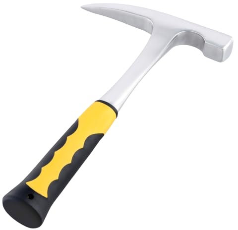 TAICHEUT Martillo de ladrillo de 680.4 g, martillo de geología puntiagudo geólogo con mango deslizante para minería