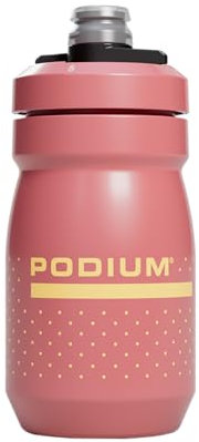 CAMELBAK Podium Bouteille d'eau de vélo 425 ml – Facile à presser – S'adapte à la plupart des cages de vélo, coucher de soleil corail