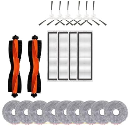 Tbrov Compatible con Xiaomi Robot Aspirador S10 + / S10 Plus /B105, Accesorios, Cepillo Lateral Principal, Filtro Hepa, fregona, paño de Trapo, repuestos(Chocolate)