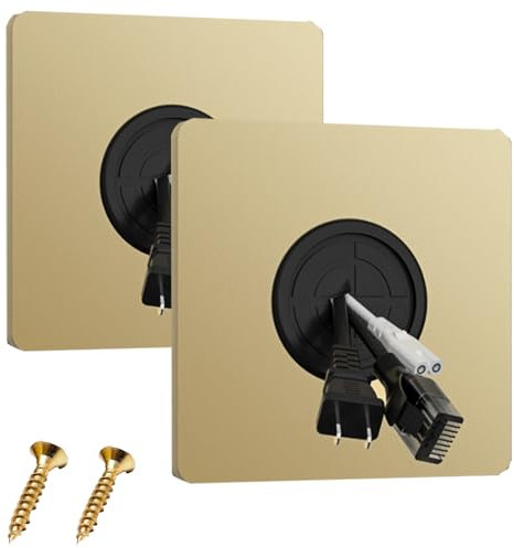2 PCS Cable Entry Cover, Wall Cable Cover, Brush Wall Plate, Cable Entry Cover, Wall Mounted Brush Faceplate, for Covering Outlets, Receptacles and Tidying Cords