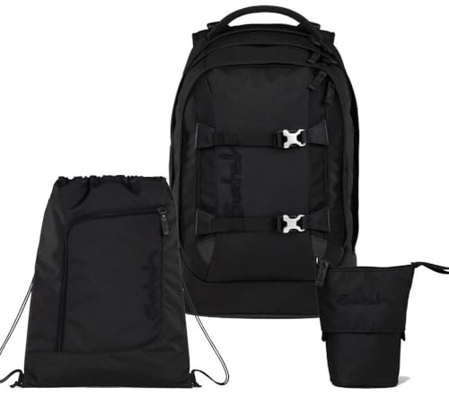 Satch Pack Pencil Slider Light Edition Schulrucksack Set 3tlg. inkl. Sportbeutel (Nordic Black)