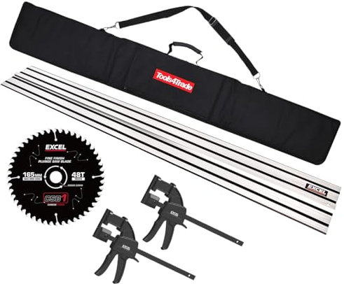 Plunge Saw Accessories Kit - 1.5m Guide Rail with Carry Bag, Clamp, & 48T Circular Blade for Precision Cuts