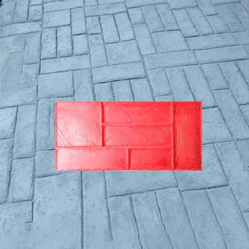 Matelas en polyuréthane, Tapis de tampon en béton for motifs de bordures, texture brique, 80 x 35 cm, rouge