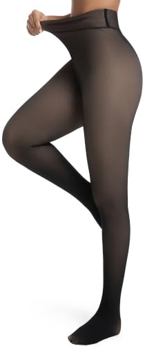 HOWIN Fleece Lined Tights Winter Thermal Tights for Women Fake Translucent