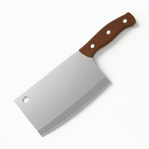 Stainless Steel Kitchen Cleaver with Wooden Handle, Multipurpose Knife for Meat and Vegetable Cutting