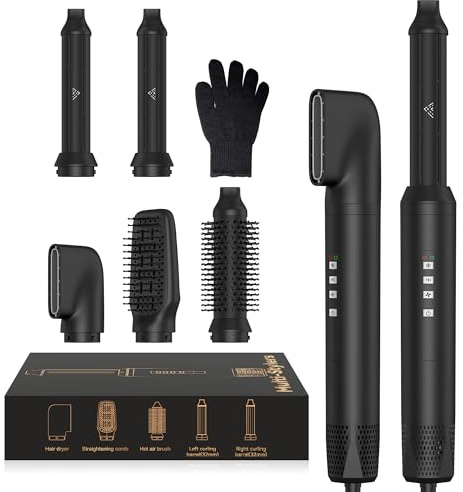 OKWRAP Airbrush Hair Styler 5 in 1 Air Styler 110000 U/MIN Airbrush 5 in 1
