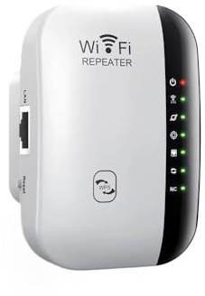 Répéteur WiFi, Amplificateur Signal WiFi, 2.4Ghz, 300 Mbps, Mode AP et Répéteur, Câble RJ45 Inclus, Compatible avec Tous Les Routeurs, Smartphones, PC, Smart TV, Installation Facile WPS