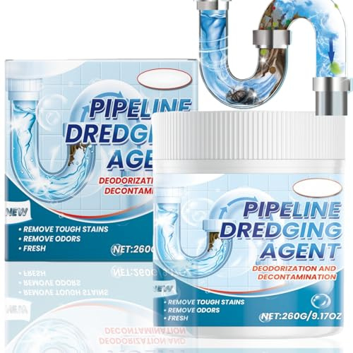 260g Sink and Drain Cleaner,Toilet Cleaning Foam Powder,Pipe Dredge Deodorant,Powerful Drain Unblocker,D/rain Clog Remover,Removes Odors,Kitchen&Bathroom Cleaning Products,Safe for All Pipes