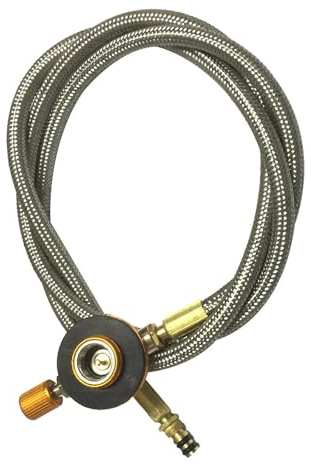 Hohopeti 30Cm Stainless Steel Stove Pipe with Valve Hose for Camping Stove Burner Gas Cooker Hose Replacement Accessory Compatible with Split-Type Burner