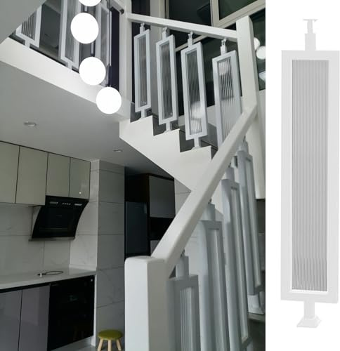 Treppengeländer, Treppenspindeln aus Schmiedeeisen und Glas, Treppenbalusterspindel, robustes Treppengeländer mit Schrauben(White,75cm(29 1/2))