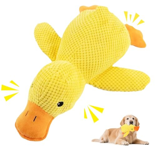 Anti Stress Ente für Hunde,Hundespielzeug Ente,Unzerstörbares Hundespielzeug,Hunde Kuscheltier,EnteKuscheltier,Quietschendes Welpenspielzeug,Interaktives Stofftier MittlereHunde zur Stressreduzierung