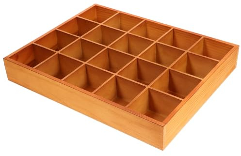 WRITWAA Wooden Compartment Storage Box with Sections, Drawer Organizer | Sturdy Wooden Build, Ample Space for Versatile Use, Stylish Colour Design, Elegant Organiser for Home Storage