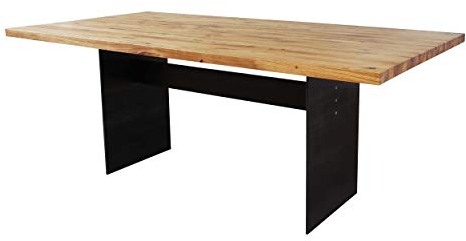Esstisch Manhattan Buche massiv 160 x 90 cm, Designer Tisch Massivholz mit Rohstahl Tischgestell, Holztisch Metall Stahl, Premium Esstisch, Design Esstisch Exklusiv!