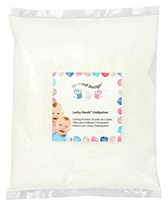 Lucky Hands® Gießpulver/Gießmasse/Gips/Feinster Modelliergips - Härter und stabiler als Alabastergips - für Gipsabdruck und Handabdruck 3D Baby, Kinder, Jugendliche und Erwachsene (250 g)