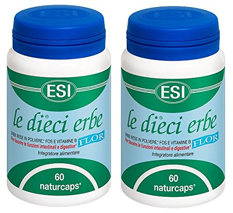 ESI - LE DIECI ERBE FLOR 2 CONFEZIONI DA 60 NATURCAPS stitichezza, intestino pigro, digestione