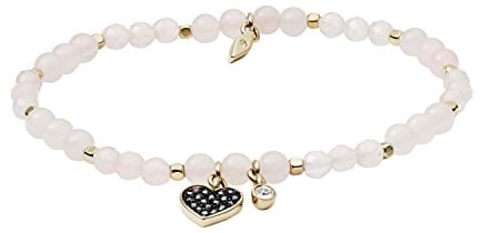 Fossil Armband Für Frauen Wellness, Innenlänge:165mm Rosa Halbedelstein Armband, JA6922710