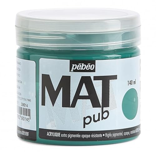 Pébéo - Mat Pub – Peinture Acrylique Extra Fine et Extra Mate - Vert canard -140ml