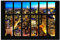 Fototapete New York - Fensterblick Manhattan Skyline bei Nacht 225 x 336cm