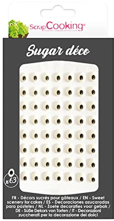 ScrapCooking - Zucker-Augen x65 - Essbare Zuckeraugen Deko von Cookies, Muffins, Cupcakes & Törtchen - Für Halloween, Weihnachten & Kinder-Geburtstage – Zuckerdekor Augen - 7016