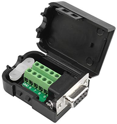 Futheda D-SUB DB9 RS232 Buchse Breakout Board Adapter Stecker 9-polig 2-reihig seriell Port lötfrei Terminal Block Adapter Stecker Signalmodul mit Tasche