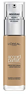 L'Oréal Paris - Flüssige Foundation Accord Parfait – trockene bis normale Haut – Farbton Honig (6.N) – 30 ml