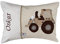 Glückspilz Namenskissen Babykissen I Traktor Trecker I Dekokissen Kind mit Namen Bestickt personalisiert I Beige Braun I 30 x 45 cm