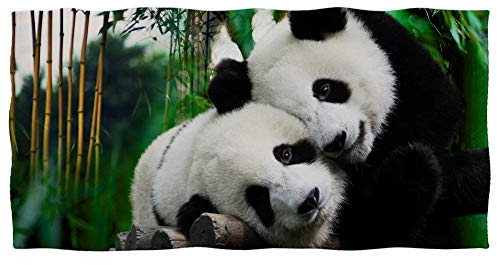 Showudesigns Badetücher aus Baumwolle für Kinder, Baby, süßes Panda-Design, saugfähiges Handtuch für Bad, Strand, Pool, Sport, Yoga, große Größe 140 x 74 cm