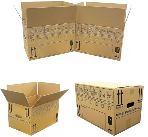 Cardboard Moving Storage Boxes Heavy Duty 42 Litre 18x12x10 | Packing Moving Home Kit