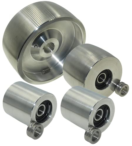 (AL5-19) CNC Machined Belt Grinder wheel set for knife grinders 130 mm Drive-19 mm shaft 75 mm track 50 mm Idler