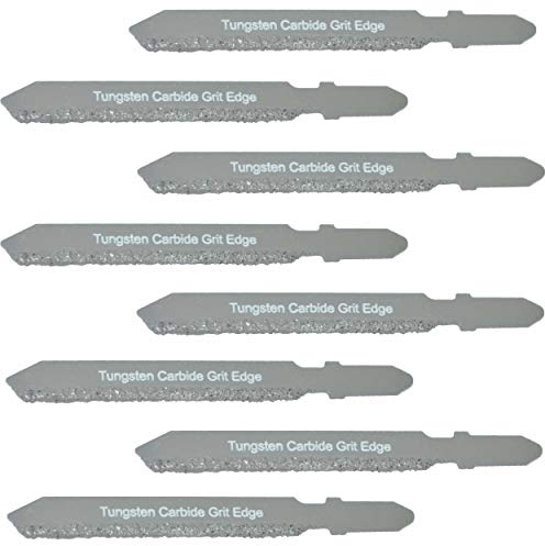 Lot de 8 lames de scie sauteuse en carbure de tungstène avec tige en T pour couper le carrelage, le plâtre, les cloisons sèches, les panneaux de ciment et la fibre de verre, la scie à travers le
