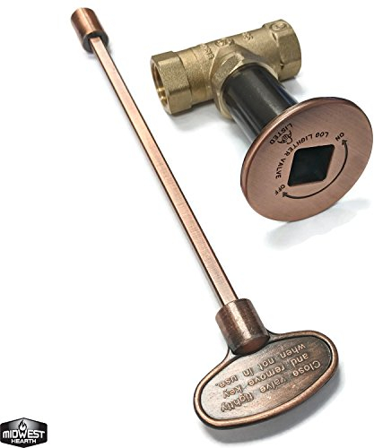 Midwest Hearth Gas-Feuerschalen-Schlüsselventil-Set – 1,27 cm NPT 20,3 cm Schlüssel – Antik-Kupfer