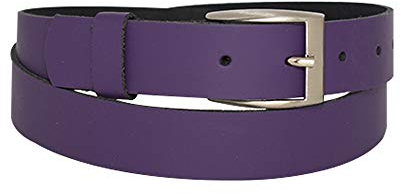 Dayneq 3cm Breit Echt Leder Guertel Altsilber Nickel - 20556-30-NIK - Dunkel-Lila Bundweite 95cm
