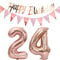 Palloncini 24 anni decorazione donne rosegold+ghirlanda buon compleanno +catena 40 numeri palloncino 24 palloncini 24 anni decorazione compleanno donne decorazione compleanno 24 compleanno deco(24)